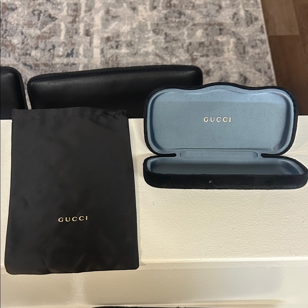 Gucci Black and Gray Eyewear Case
